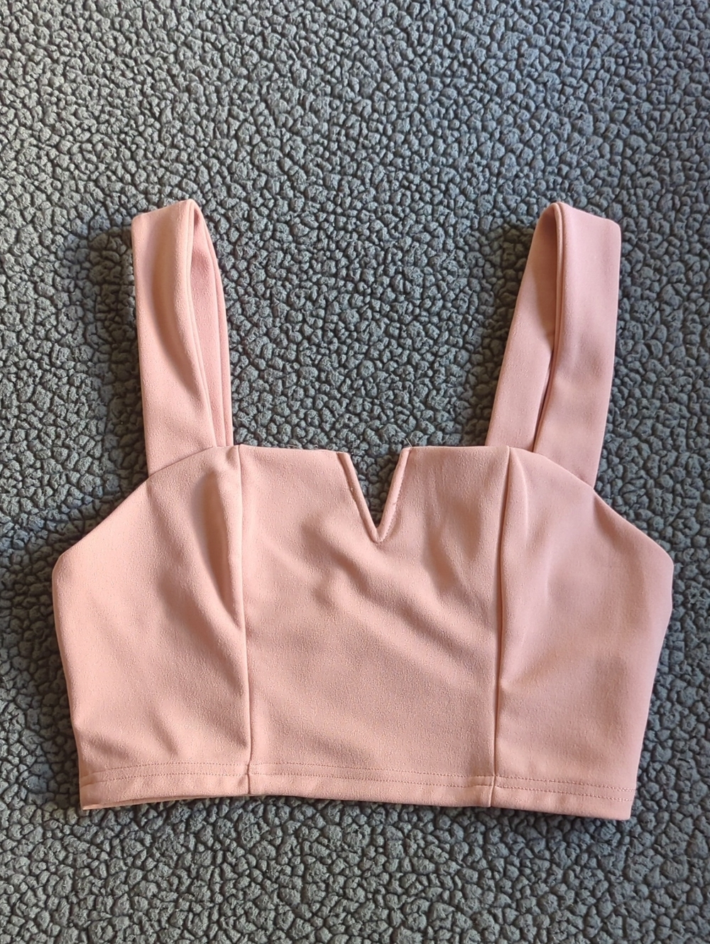 SHEIN MOD V-Notch Crop Top In Rose Pink Size Small